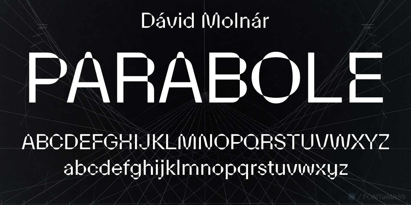 Beispiel einer Parabole-Schriftart #1